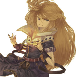 Rule 34 | 1boy, androgynous, belt, big hair, blonde hair, breath of fire, breath of fire i, breath of fire ii, long hair, male focus, miche (inu gosho), ray, simple background, solo, white background