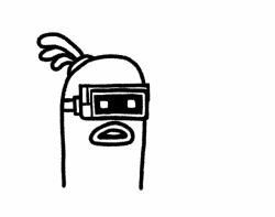 Rule 34 | 2017, animated, animated gif, arms (game), dna man (arms), goggles, unworn goggles, greyscale, meme, monochrome, nintendo, no humans, open mouth, reaction, solo, sweat, topknot