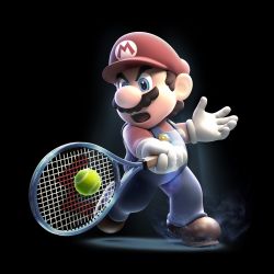 Rule 34 | 1boy, ball, highres, male focus, mario, mario (series), mario sports superstars, nintendo, official art, racket, solo, tennis ball, tennis racket