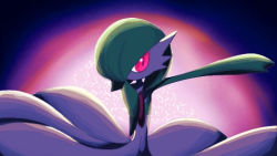 Rule 34 | 1girl, arm up, backlighting, bob cut, colored skin, creatures (company), female focus, flat chest, game freak, gardevoir, gen 3 pokemon, glowing, glowing eyes, gradient background, green hair, green skin, hair over one eye, hand up, jpeg artifacts, looking at viewer, multicolored skin, nintendo, outstretched arm, pink background, pokemon, pokemon (creature), red eyes, ronen, short hair, simple background, sketch, solo, standing, two-tone skin, upper body, white skin