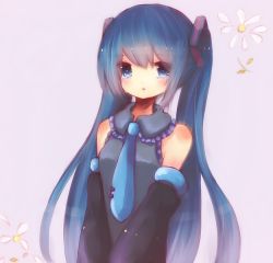 Rule 34 | 1girl, ame usako, bad id, bad pixiv id, blue eyes, blue hair, detached sleeves, hatsune miku, long hair, matching hair/eyes, mei1225, necktie, solo, tears, twintails, very long hair, vocaloid