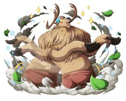 Rule 34 | antlers, bodskih, dancing, horns, leaf, male focus, motion blur, one piece, one piece treasure cruise, reindeer antlers, solo, sparkle, standing, tony tony chopper, transparent background