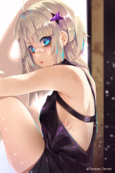 Rule 34 | 1girl, aa-12 (girls&#039; frontline), absurdres, armpits, back, bad id, bad pixiv id, bags under eyes, bandaid, bandaid on face, bandaid on nose, bare shoulders, blonde hair, blue eyes, blue hair, breasts, girls&#039; frontline, hair ornament, highres, long hair, looking at viewer, open mouth, solo, torriet