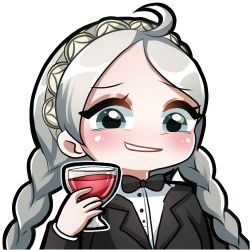 Rule 34 | ahoge, alcohol, braid, breasts, buttons, commission, commissioner upload, cup, deliichan5, drinking glass, emoji, fire emblem, fire emblem fates, grey hair, hairband, holding, holding cup, lowres, nina (fire emblem), nintendo, non-web source, open mouth, teeth, tuxedo, twin braids, upper teeth only, white hairband, wine, wine glass
