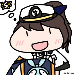 Rule 34 | 1girl, animated, animated gif, box, happy, hat, lowres, open mouth, seseren, thought bubble