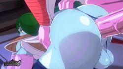 Rule 34 | 2boys, alien, anal, animated, animated gif, anus, armor, blue skin, colored skin, dragon ball, dragonball z, frieza, green hair, interspecies, male focus, male penetrated, maoh king, multiple boys, penis, pink skin, ponytail, sex, sex from behind, skindentation, testicles, thick thighs, thighhighs, thighs, yaoi, zarbon
