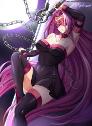 Rule 34 | 1girl, absurdres, black dress, black footwear, blindfold, boots, breasts, collar, collarbone, covered eyes, detached sleeves, dress, facial mark, fate/grand order, fate/stay night, fate (series), forehead mark, high heel boots, high heels, highres, large breasts, long hair, medusa (fate), medusa (rider) (fate), nameless dagger (fate), purple blindfold, purple hair, short dress, solo, thigh boots, thighhighs, very long hair, vilde loh hocen
