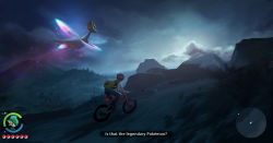 Rule 34 | 1boy, backpack, bag, bicycle, black hair, cloud, commentary, creatures (company), cresselia, english commentary, flying, gallade, game freak, gen 4 pokemon, glowing, hat, health bar, highres, hill, legendary pokemon, lucas (pokemon), male focus, minimap, night, nintendo, outdoors, pants, poke ball symbol, pokemon, pokemon (creature), pokemon dppt, riding, riding bicycle, rock, shen yh, shoes, short hair, sky, subtitled, yellow bag