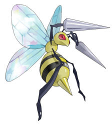 Rule 34 | beedrill, creatures (company), game freak, gen 1 pokemon, insect wings, nintendo, no humans, pokemon, pokemon (creature), red eyes, simple background, white background, wings