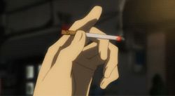 Rule 34 | 1boy, angry, animated, animated gif, breaking, cigarette, crushing, durarara!!, heiwajima shizuo, lowres, male focus, pencil, solo, spoon