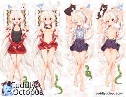 Rule 34 | 10s, 1girl, :d, ahoge, animal, bare legs, bare shoulders, barefoot, bird, breasts, rabbit, cat, chiya (urara meirochou), clothes lift, collarbone, cuddly octopus, dakimakura (medium), closed eyes, feet, full body, hair between eyes, happy, hat, highres, kyuri tizu, lifted by self, long hair, lying, multiple views, navel, nipples, no panties, octopus, on back, open clothes, open mouth, open shirt, pillow, pussy, red skirt, shirt, shirt lift, short sleeves, skirt, skirt lift, sleeping, small breasts, smile, snake, stuffed animal, stuffed rabbit, stuffed toy, tantop, thigh gap, uncensored, urara meirochou, watermark, web address