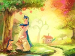 Rule 34 | apple, basket, creatures (company), cyndaquil, family, food, fruit, game freak, gen 2 pokemon, house, nintendo, no humans, pokemon, pokemon (creature), quilava, typhlosion