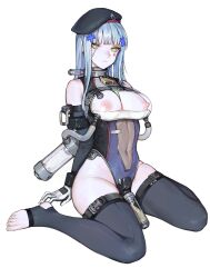 Rule 34 | 1girl, absurdres, aqua nails, beret, black hat, blue hair, blue nails, blue thighhighs, blunt bangs, breast milk, breasts, commentary, covered navel, elbow gloves, facial mark, feet, girls&#039; frontline, gloves, green eyes, hat, highres, hk416 (girls&#039; frontline), iuui, lactation, large areolae, large breasts, legs, leotard, light blue hair, long hair, looking at viewer, milking machine, nail polish, nipples, no shoes, paid reward available, parted lips, puffy nipples, restrained, see-through, simple background, sitting, solo, stirrup legwear, thighhighs, toeless legwear, toenail polish, toenails, toes, wariza, white background