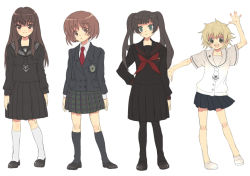 Rule 34 | 4girls, blazer, multiple girls, original, pantyhose, school uniform, shiratama shima