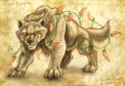Rule 34 | chili pepper, dog (secret of evermore), food, moonsong wolf, mouth hold, no humans, secret of evermore, solo, wolf
