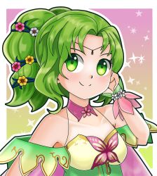 Rule 34 | absurdres, cape, closed mouth, dinjo, fire emblem, fire emblem: the sacred stones, fire emblem heroes, green eyes, green hair, highres, l&#039;arachel (fire emblem), nintendo, official alternate costume, smile, solo