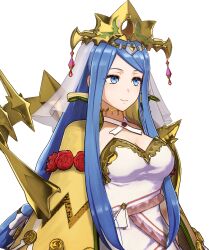 Rule 34 | 1girl, bare shoulders, blue eyes, breasts, cleavage, crown, dress, fire emblem, fire emblem engage, highres, jewelry, large breasts, long hair, lumera (fire emblem), mature female, medium breasts, nintendo, official art, red eyes, solo, tagme, transparent background, wide hips