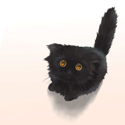 Rule 34 | animal, animal focus, black cat, black hair, cat, gradient background, kinoebi, looking at viewer, no humans, original, simple background, whiskers, wide-eyed, yellow eyes