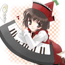 Rule 34 | 1girl, coco (artist), female focus, hat, instrument, keyboard, keyboard (instrument), lowres, lyrica prismriver, red hat, short hair, solo, touhou