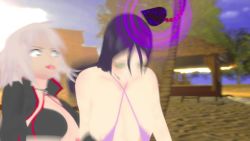 Rule 34 | 20s, 2girls, 3d, @ @, amateurthrowaway, animated, assisted exposure, bikini, black bikini, black eyes, black gloves, black hair, black shrug, blue sky, blush, bouncing, bouncing breasts, grabbing another&#039;s breast, breast lift, breasts, breasts out, choker, cloud, crystal, domination, evil smile, fate/grand order, fate (series), female focus, femdom, forced, gloves, glowing, grabbing, grabbing from behind, groping, happy, hut, hypnosis, jeanne d&#039;arc (fate), jeanne d&#039;arc (ruler) (fate), jeanne d&#039;arc alter (fate), jewelry, jiggle, large breasts, long hair, long sleeves, looking at another, magic, micro bikini, minamoto no raikou (fate), minamoto no raikou (fate/grand order), minamoto no raikou (swimsuit lancer) (fate), mind control, multicolored eyes, multiple girls, nipple slip, nipples, open clothes, open mouth, outdoors, pendulum, purple bikini, purple hair, red eyes, red trim, sand, shrug (clothing), sky, smile, source filmmaker (medium), standing, submission, sun, swimsuit, swinging, tongue, hypnosis, tree, uncensored, very long hair, video, watching, white hair, yellow eyes, yuri