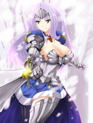 Rule 34 | 10s, 1girl, annelotte, armor, blue eyes, breasts, large breasts, long hair, queen&#039;s blade, queen&#039;s blade lost worlds, queen&#039;s blade rebellion, solo, sword, weapon