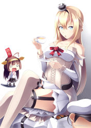 Rule 34 | 10s, 1boy, 2girls, admiral (kancolle), ahoge, all fours, arms at sides, artist name, black skirt, blank stare, blonde hair, blue eyes, breasts, brown hair, corset, cup, detached sleeves, double bun, dress, faceless, faceless male, femdom, garter straps, hair between eyes, human chair, human furniture, japanese clothes, kantai collection, kongou (kancolle), crossed legs, lips, long hair, looking at another, looking at viewer, medium breasts, military, military uniform, mimelex, miniskirt, multiple girls, nontraditional miko, off-shoulder dress, off shoulder, open mouth, pleated skirt, shaded face, sitting, sitting on person, skirt, square mouth, teacup, tears, thighhighs, thighs, uniform, warspite (kancolle), white dress, white legwear, wide sleeves