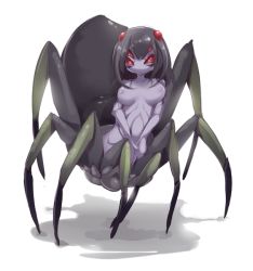 Rule 34 | arachne, arthropod girl, breasts, bug, extra eyes, frfr, insect girl, monster girl, no nose, red eyes, spider, spider girl, taur, topless