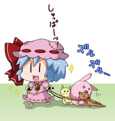 Rule 34 | &gt;:3, 1girl, :3, bad id, bad pixiv id, bat wings, blue hair, bow, brooch, chibi, commentary request, detached wings, dress, hat, hat bow, jewelry, mob cap, noai nioshi, open mouth, patch, puffy short sleeves, puffy sleeves, red bow, remilia scarlet, short hair, short sleeves, solo, sparkle, touhou, translation request, v-shaped eyebrows, wings, | |