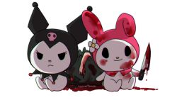 Rule 34 | blood, blood on face, corpse, knife, kuromi, murder, my melody, onegai my melody, sanrio, tagme