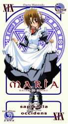 Rule 34 | 1girl, card (medium), character name, folded ponytail, hayate no gotoku!, mahou sensei negima!, maria (hayate no gotoku!), pactio, parody, solo