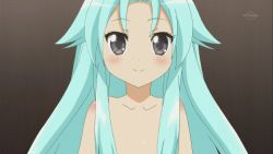 Rule 34 | 1boy, 1girl, animated, animated gif, aqua hair, haiyore! nyaruko-san, long hair, lowres, nude, shantak (nyaruko-san), yasaka mahiro