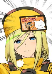 Rule 34 | 1girl, ashiomi masato, blonde hair, blue eyes, closed mouth, female focus, guilty gear, guilty gear xrd, hat, long hair, looking at viewer, millia rage, simple background, smile, solo, white background
