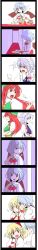 Rule 34 | :d, absurdres, comic, fangs, female focus, flandre scarlet, gustav (telomere na), highres, hong meiling, izayoi sakuya, jpeg artifacts, long image, no headwear, no headwear, open mouth, remilia scarlet, silent comic, smile, tall image, embodiment of scarlet devil, touhou