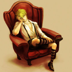 Rule 34 | 1boy, armchair, blonde hair, chair, couch, dio brando, ichimoku (tansio5), jojo no kimyou na bouken, male focus, red upholstery, shorts, solo, suspenders, aged down