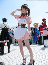 Rule 34 | apron, asahina mikuru, cosplay, highres, photo (medium), sakurai minami, suzumiya haruhi no yuuutsu, waitress, waitress uniform