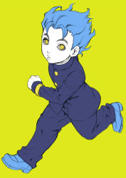 Rule 34 | 1boy, blue hair, chounorin, gakuran, hirose koichi, jojo no kimyou na bouken, male focus, school uniform, sketch, solo, yellow eyes
