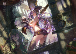 Rule 34 | ass, blue eyes, caitlyn (league of legends), crab d, gun, hat, highres, league of legends, long hair, looking at viewer, looking back, lulu (league of legends), md5 mismatch, morgana (league of legends), multicolored hair, shorts, teemo, weapon