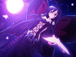 Rule 34 | 10s, accel world, antenna hair, bare shoulders, black hair, brown eyes, bug, butterfly, butterfly wings, elbow gloves, gloves, hairband, hatomura (tareneko club), insect, insect wings, kuroyukihime, long hair, smile, solo, wings