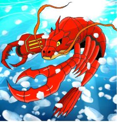 Rule 34 | claws, digimon, digimon (creature), dragon, ebidramon, no humans, shrimp, solo, underwater