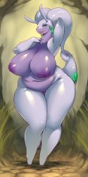 Rule 34 | 10s, 1girl, breasts, creatures (company), curvy, furry, furry female, game freak, gen 6 pokemon, goodra, highres, huge breasts, inverted nipples, live for the funk, nintendo, nipples, plump, pokemon, pokemon (creature), pokemon xy, solo, wide hips