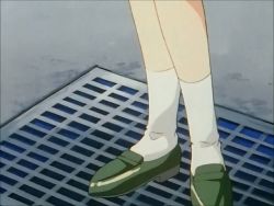 Rule 34 | 1990s (style), 1girl, 4boys, animated, animated gif, blue seed, blush, brown hair, clothes lift, embarrassed, multiple boys, necktie, panties, retro artstyle, skirt, skirt lift, underwear, upskirt, wind, wind lift