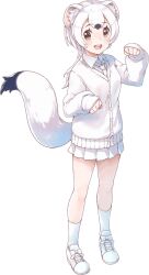 1girl full_body game_cg kemono_friends kemono_friends_kingdom looking_at_viewer official_art solo stoat_(kemono_friends) tachi-e transparent_background