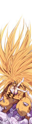 Rule 34 | 1boy, 1girl, bad id, bad pixiv id, bandages, blonde hair, carrying, closed eyes, highres, inoue mayuko, long hair, monster, size difference, tora (ushio to tora), ushio to tora, very long hair, winterseoya