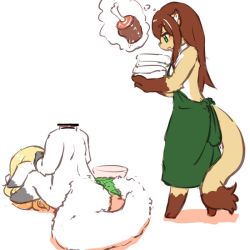 Rule 34 | brown hair, censored, furry, green eyes, headless, long hair, ohakotome, open mouth, penis, weasel, what