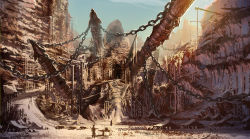 Rule 34 | chain, concept art, day, light rays, outdoors, ruins, scenery, snow, sunlight, tera online
