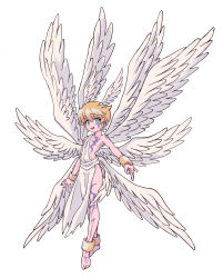 Rule 34 | absurdres, angel, blue eyes, digimon, head wings, highres, lucemon, multiple wings, smile, wings