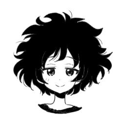 Rule 34 | 1girl, akiyama yukari, blush, closed mouth, commentary, cropped shoulders, girls und panzer, greyscale, high contrast, inumoto, light blush, looking at viewer, messy hair, monochrome, portrait, short hair, smile, solo