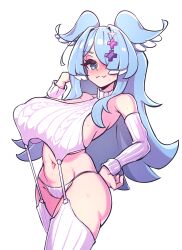 Rule 34 | + +, 1girl, absurdres, alternate costume, aqua eyes, aran sweater, bare shoulders, bebatch, blue hair, blush, breasts, cable knit, closed mouth, covered erect nipples, cowboy shot, detached sleeves, elira pendora, fang, garter straps, hair intakes, hair ornament, hair over one eye, hand on own hip, hand up, head wings, highres, large breasts, leaning back, long bangs, long hair, looking at viewer, meme attire, multicolored hair, navel, nijisanji, nijisanji en, panties, ribbed legwear, ribbed panties, ribbed sleeves, ribbed sweater, ribbed thighhighs, sideboob, simple background, skin fang, sleeveless, sleeveless sweater, sleeveless turtleneck, smile, solo, strap gap, sweater, thighhighs, turtleneck, turtleneck sweater, two-tone hair, underwear, virgin destroyer sweater, virtual youtuber, white background, white garter straps, white hair, white panties, white sweater, white thighhighs, wings