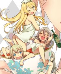 Rule 34 | &gt;:o, 10s, 5girls, :d, :o, ;d, ^ ^, ass, bismarck (kancolle), blonde hair, blue eyes, blush, breast hold, breasts, closed eyes, cup, drunk, closed eyes, grey hair, hair between eyes, iowa (kancolle), kantai collection, large breasts, light brown hair, long hair, multiple girls, naked towel, nonco, nude, one eye closed, open mouth, outstretched arms, pola (kancolle), sidelocks, size difference, smile, star-shaped pupils, star (symbol), symbol-shaped pupils, teacup, towel, u-511 (kancolle), v-shaped eyebrows, warspite (kancolle)