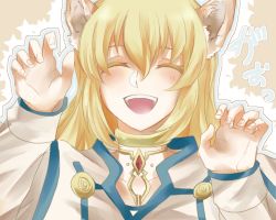 Rule 34 | 00s, akilico, animal ears, blonde hair, colette brunel, closed eyes, happy, tales of (series), tales of symphonia